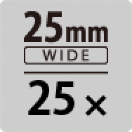 25mm wide 25x
