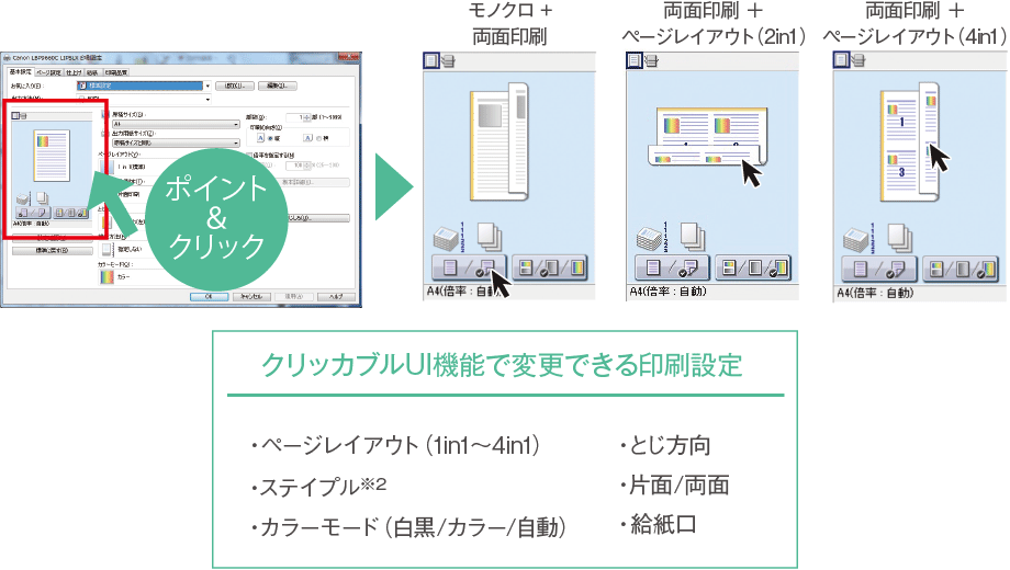 図:クリッカブルUI機能
